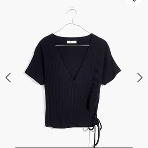Madewell ribbed wrap top NWT
